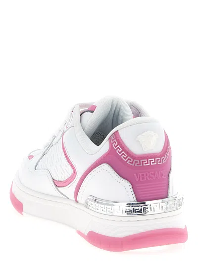 Versace Biggie Basket Sneakers In White