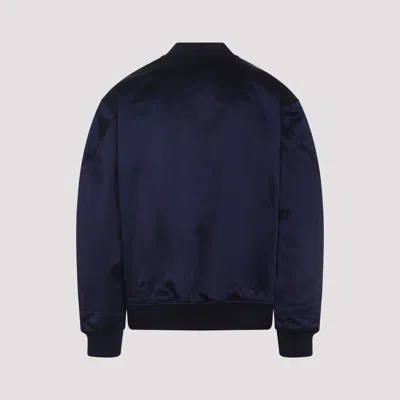 Givenchy Deep Navy Satin-finish Bomber Jacket In Blue