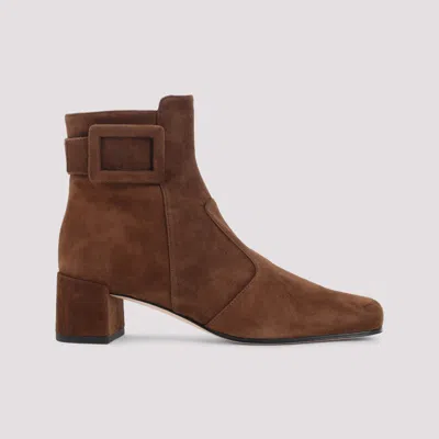 Roger Vivier Tres Vivier Polly 45 Boots In Brown