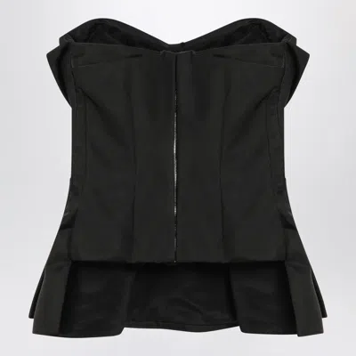 Alexander Mcqueen Alexander Mc Queen Black Corset Top In Silk Blend In Black