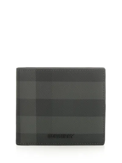 Burberry Check Bifold Wallet Wallets Black In Black