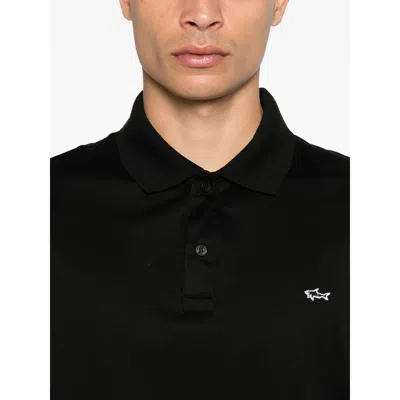 Paul & Shark Logo Polo Shirt In Black