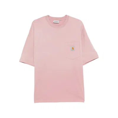 Carhartt Short Sleeve Pocket T Shirt Daphne In Pink