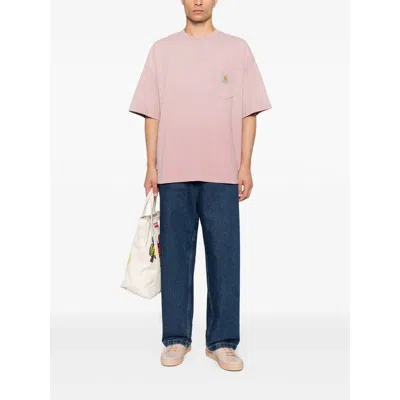 Carhartt Short Sleeve Pocket T Shirt Daphne In Pink