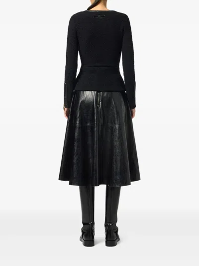 Elisabetta Franchi Flared Midi Skirt With High Waist