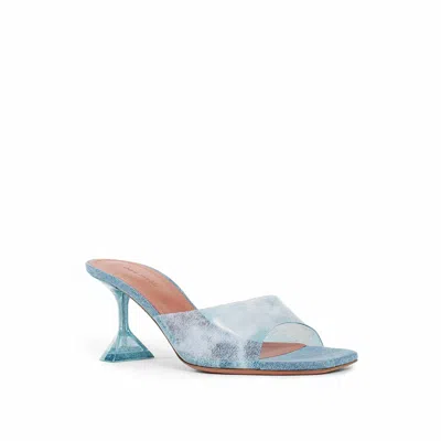 Amina Muaddi Amina Mu I Lupita Glass Pvc Denim Mules