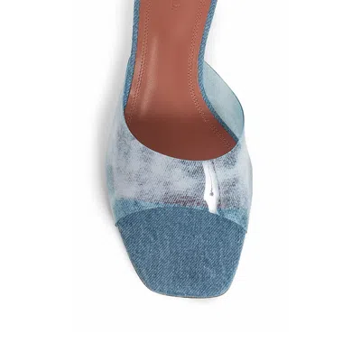 Amina Muaddi Amina Mu I Lupita Glass Pvc Denim Mules