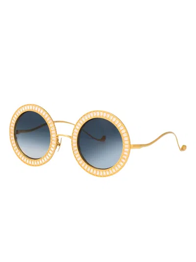 Anna-karin Karlsson Magic You 2.0 Embellished Round Sunglasses In Gold