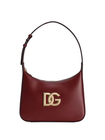 Dolce & Gabbana Bordeaux Leather Shoulder Bag In Burgundy