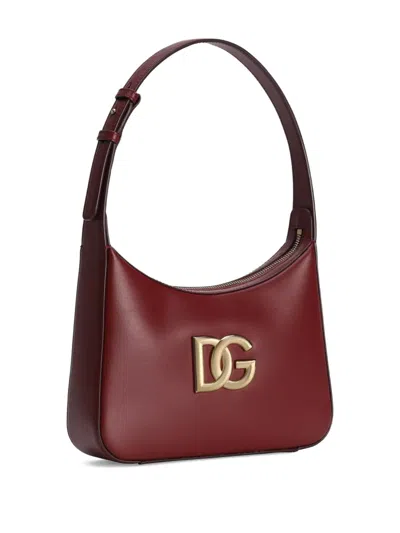 Dolce & Gabbana Bordeaux Leather Shoulder Bag In Burgundy