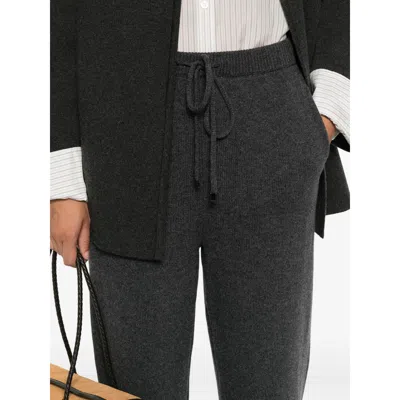 Antonelli Ribbed-knit Drawstring Trousers In Gray