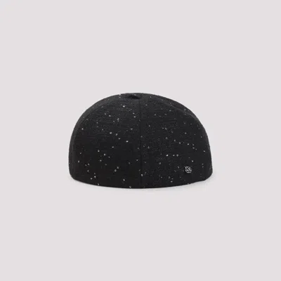 Maison Michel Black Sequin Embellished Hat In Black