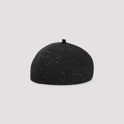 Maison Michel Black Sequin Embellished Hat In Black