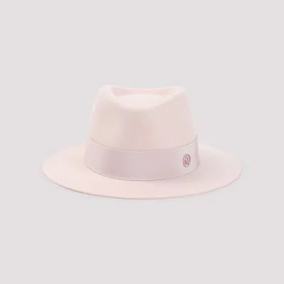 Maison Michel Fedora Hat In Pink Wool Felt