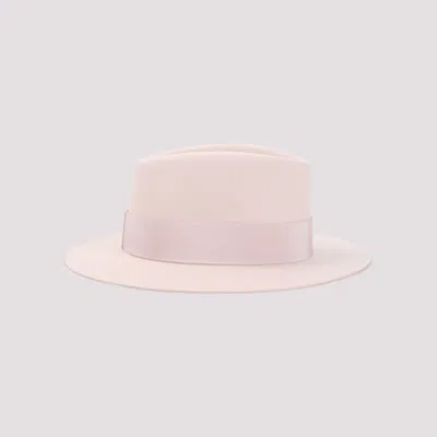 Maison Michel Fedora Hat In Pink Wool Felt