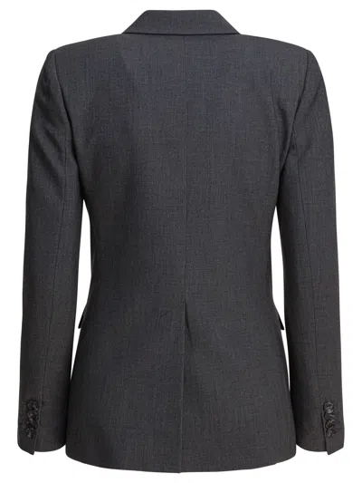 Semper Double-breasted Pocketed Blazer In Black