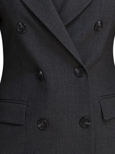 Semper Double-breasted Pocketed Blazer In Black