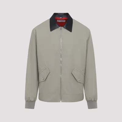 Givenchy Contrast-collar Bomber Jacket In Gray