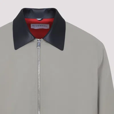 Givenchy Contrast-collar Bomber Jacket In Gray