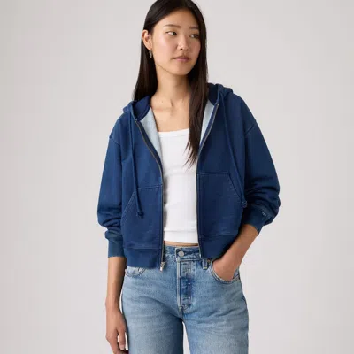 Levi's Heritage Full Zip Hoodie Sweatshirt In Blue