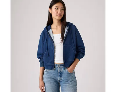 Levi's Heritage Full Zip Hoodie Sweatshirt In Blue