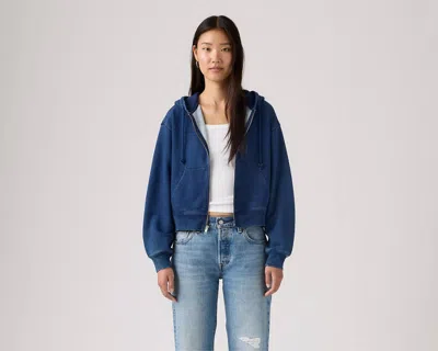 Levi's Heritage Full Zip Hoodie Sweatshirt In Blue