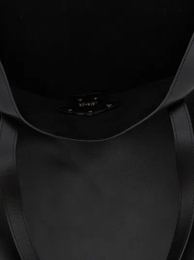 Versace La Medusa North-south Leather Tote Bag In Black