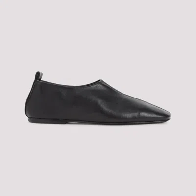Dries Van Noten Soft Black Leather Loafers With Squared Toe In Black