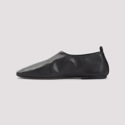Dries Van Noten Soft Black Leather Loafers With Squared Toe In Black