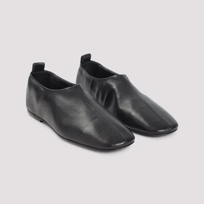 Dries Van Noten Soft Black Leather Loafers With Squared Toe In Black