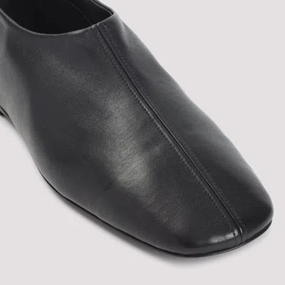 Dries Van Noten Soft Black Leather Loafers With Squared Toe In Black