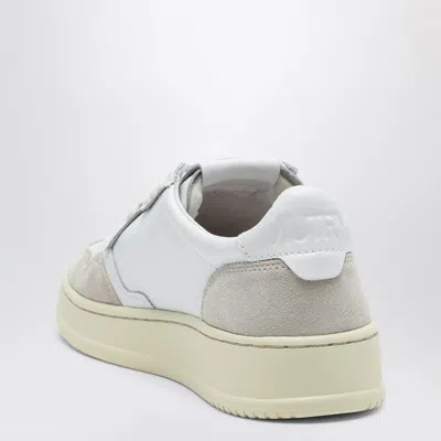 Autry Low Sneaker With Perforated Detailing And Contrast Panel In White