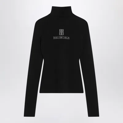 Balenciaga Black Viscose Knitwear In Black
