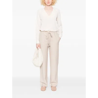 Antonelli Pleated Tie-front Casual Pants In Neutral