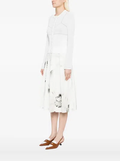 Tory Burch Mesh Cardigan In White