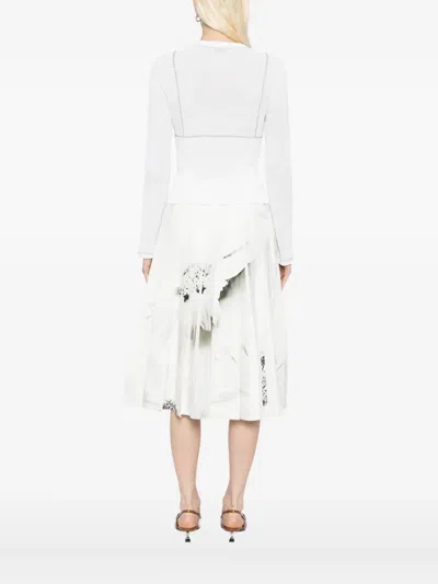 Tory Burch Mesh Cardigan In White