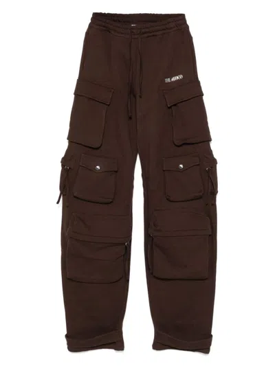 Attico The  Cotton Cargo Trousers In Brown