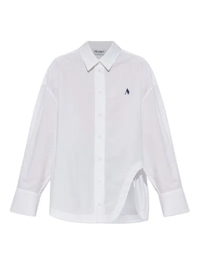 Attico White Logo Cotton Shirt In White