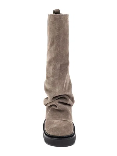 Attico Robin Combat Boots In Gray