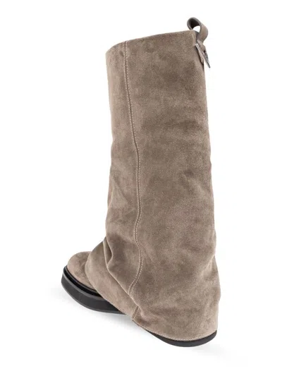 Attico Robin Combat Boots In Gray