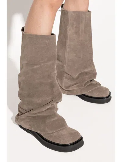 Attico Robin Combat Boots In Gray