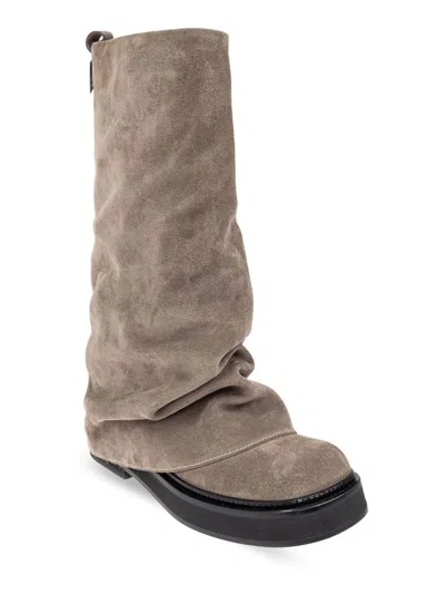 Attico Robin Combat Boots In Gray