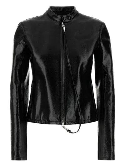 Courrèges Courreges Black Stretch Vynil Jacket In Black