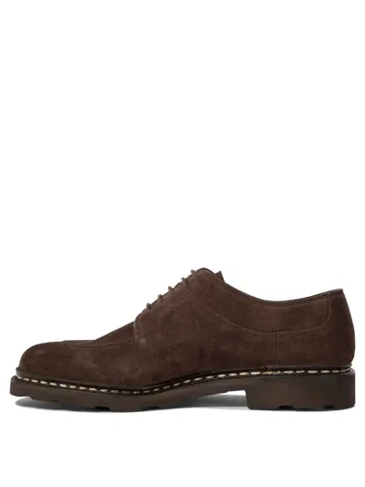 Paraboot Avignon Suede Derby Shoes In Brown