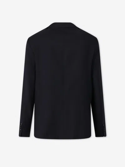 Officine Generale Wool Single-breasted Blazer In Blue