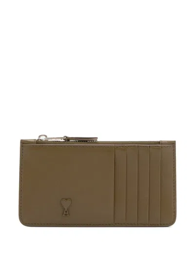 Ami Alexandre Mattiussi Ami Paris Slg Adc Zipped Card Holder Accessories In Green