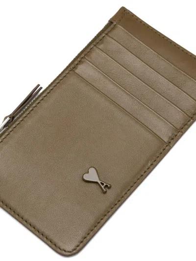 Ami Alexandre Mattiussi Ami Paris Slg Adc Zipped Card Holder Accessories In Green