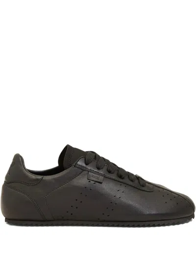Ami Alexandre Mattiussi Black Smooth Leather Low Top Step Sneakers Black In Black