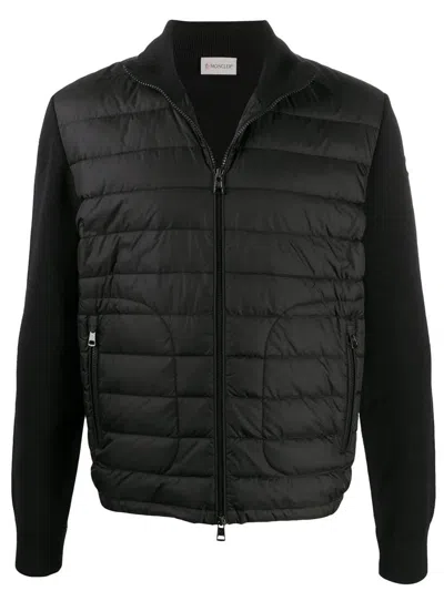 Moncler Padded Zip-up Cardigan Clothing In Black