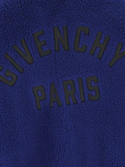 Givenchy Blouson Jacket In Fleece With Couture Stitching In Blue